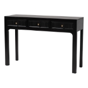 bali & pari Leah Console Table - 3-Drawer Accent Table with Fluted Wood Detailing for Living Room, Hallway, or Entryway